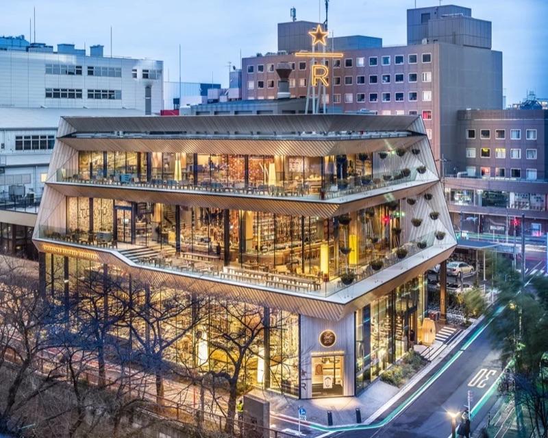 Starbucks Reserve Roastery Tokyo overlooking the Meguro River