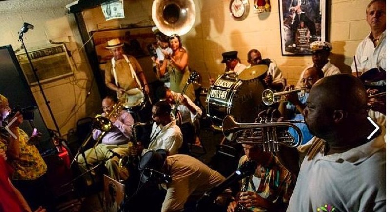 Candlelight Lounge brass band performance in the Tremé, New Orleans