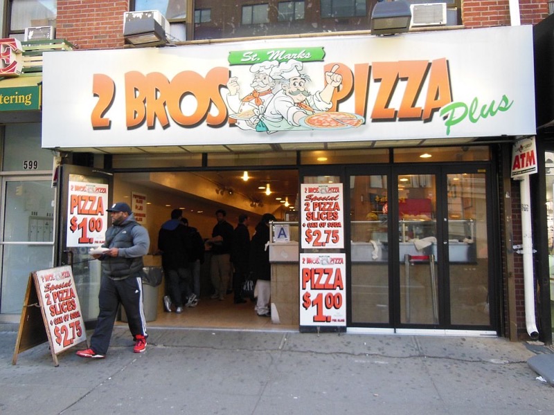 2 Bros Pizza on St Marks Place, East Village, NYC