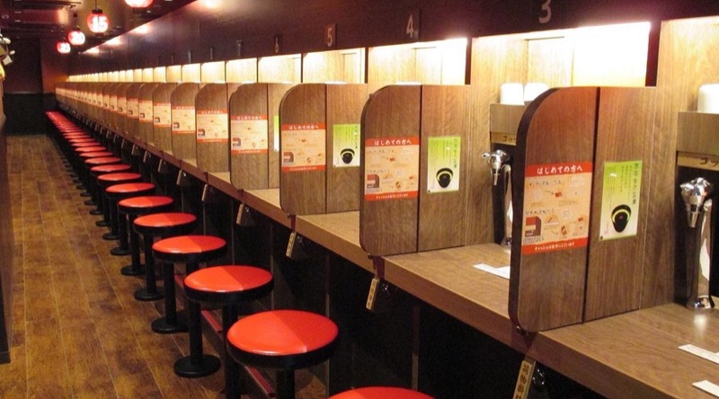 Ichiran solo booth Hakata tonkotsu ramen in Midtown NYC