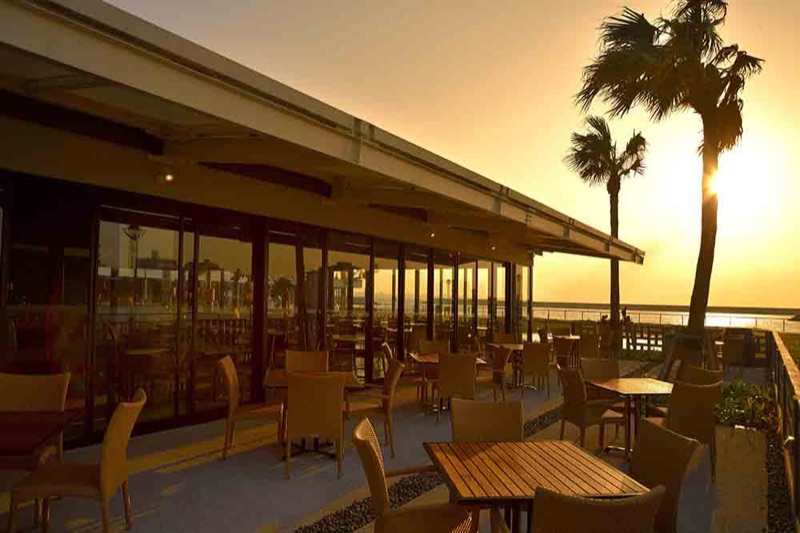 Chatan Harbor Brewery waterfront restaurant in Okinawa