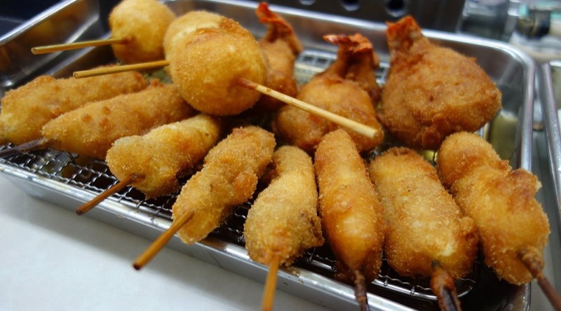 Tengu kushikatsu in Shinsekai, Osaka