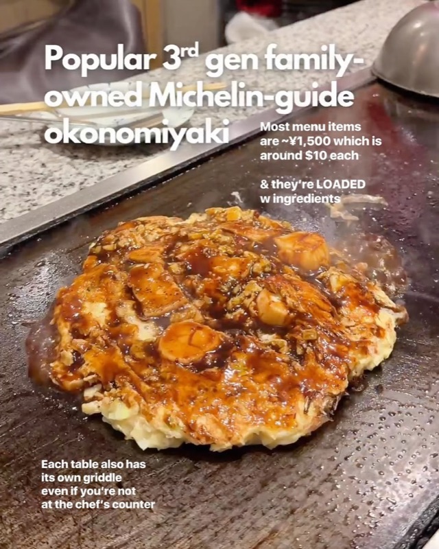 Mizuno okonomiyaki in Dotonbori, Osaka