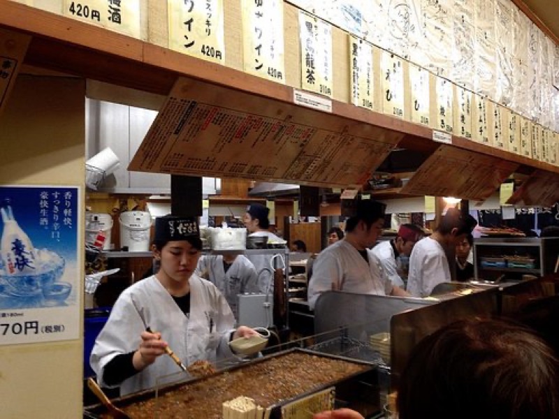 Ganso Aji no Otokono kushikatsu bar in Osaka