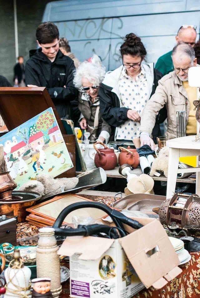 Brocante de la Place d'Aligre (Puces d'Aligre) in 12e arrondissement, near Bastille