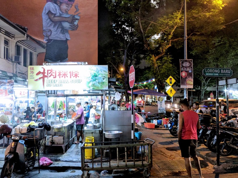 New Lane Lorong Baru hawker stalls Georgetown Penang