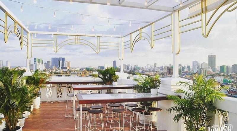 Juniper Gin Bar open-air terrace with Phnom Penh city panorama