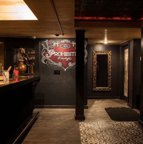 Prohibition Lounge in Gaslamp Quarter — Behind a plain office door marked 'Law Office of Eddie O'Hare,' Prohibition Loun