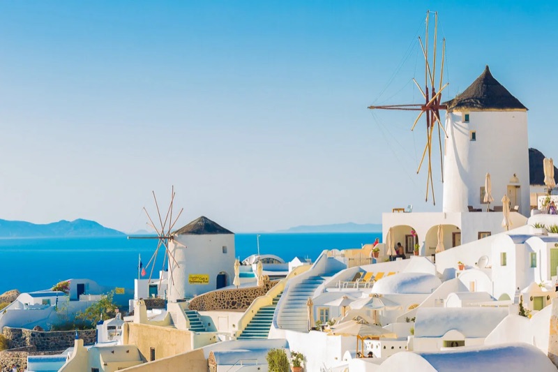 Oia Windmills in Santorini, Greece