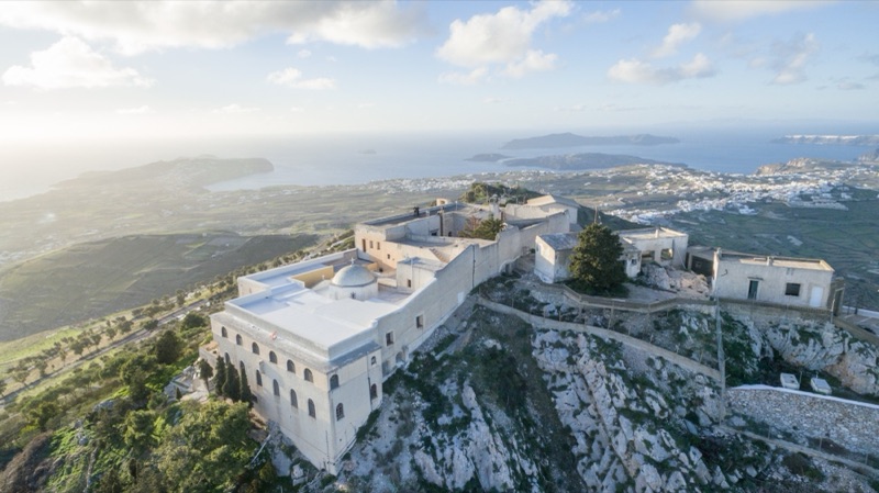 Prophet Elias Monastery in Santorini, Greece