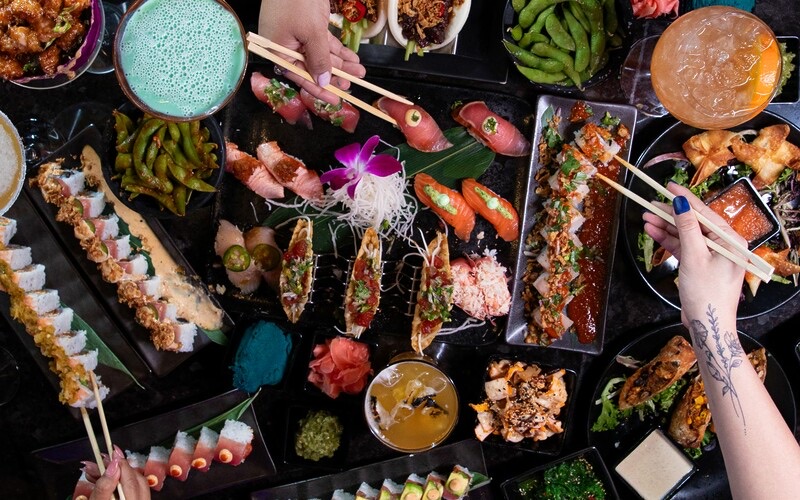 Blue Wasabi Sushi & Martini Bar in North Scottsdale — Blue Wasabi is a trendy spot that pairs creative sushi rolls with an impressive 
