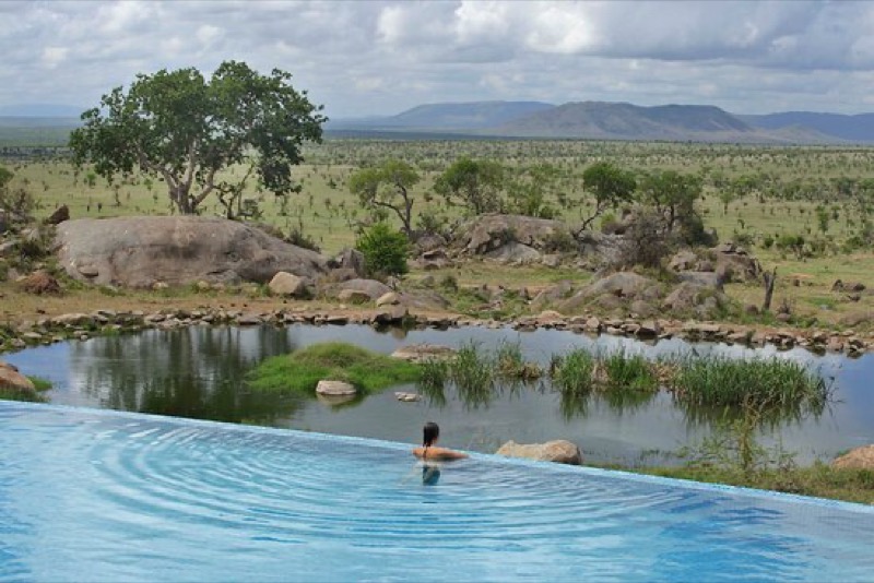Four Seasons Safari Lodge Serengeti infinity pool overlooking the plains