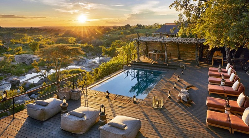 Mwiba Lodge ultra-luxury pool overlooking the Mwiba Wildlife Reserve
