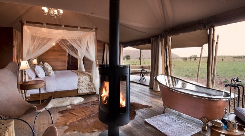 One Nature Nyaruswiga luxury tent in central Serengeti with pool