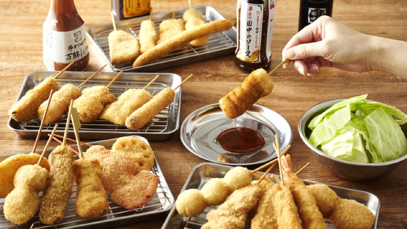 Kushikatsu Tanaka deep-fried skewers in Shinjuku, Tokyo