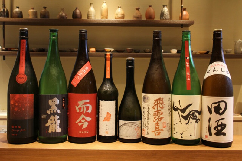 Nihonshu Stand Moto sake bar in Shinjuku, Tokyo