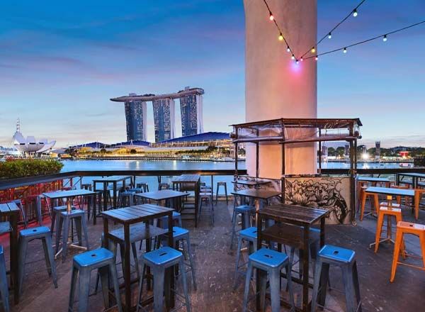 Kinki Restaurant + Bar rooftop at Customs House Singapore
