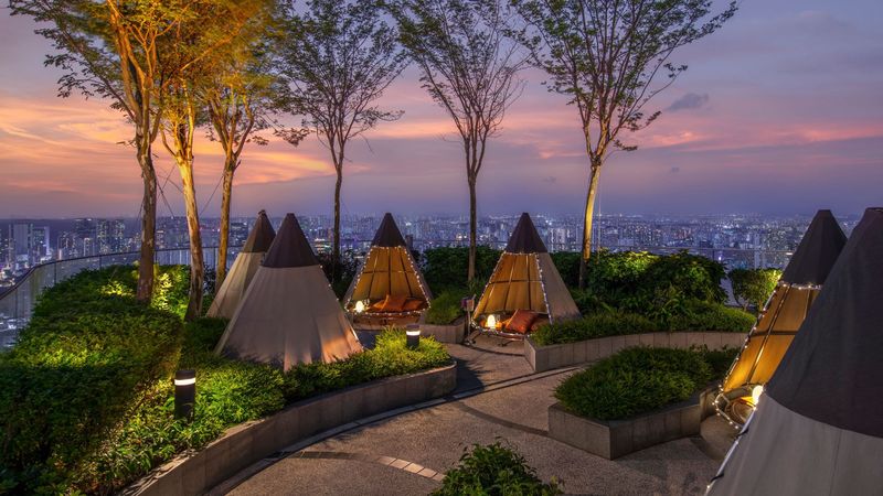Mr. Stork rooftop tepee bar at Andaz Singapore Level 39