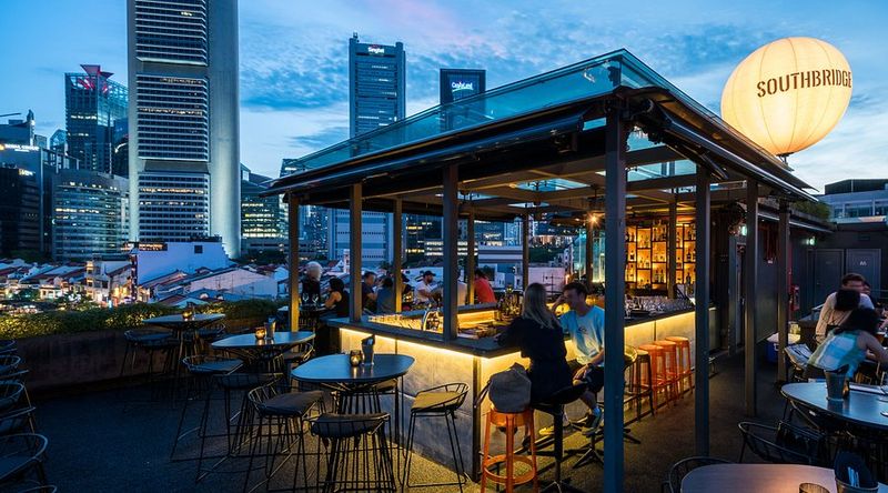 Southbridge rooftop cocktail bar at Boat Quay Singapore