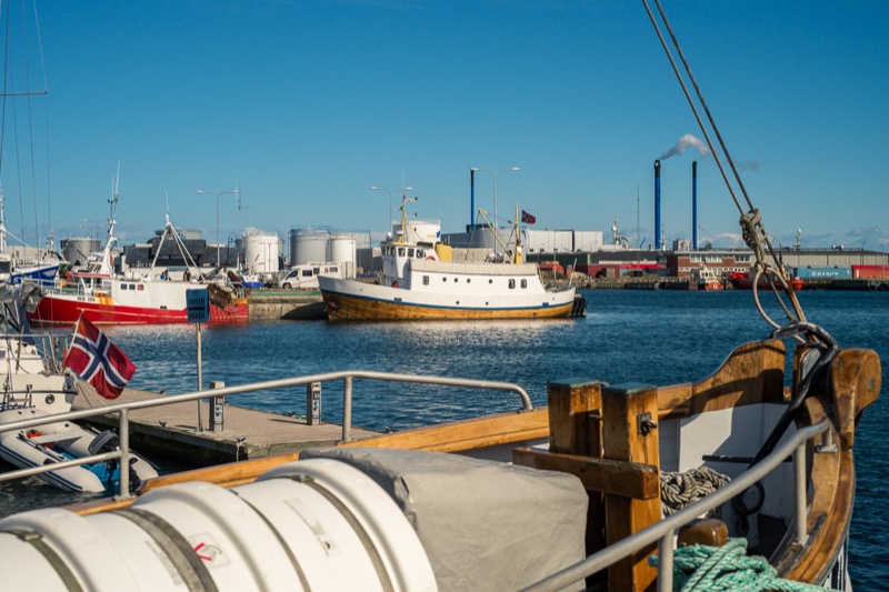 Skagen Harbour area with fishing boats and beach access