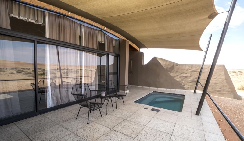Desert Grace lodge with private pool in the Namibian desert