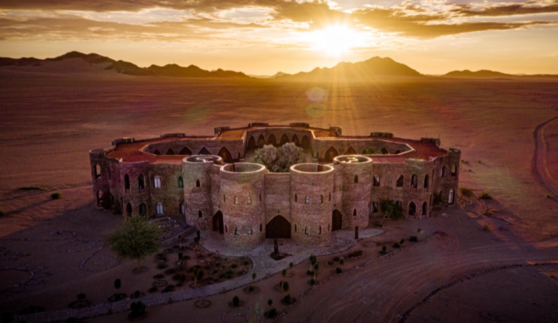 Le Mirage Resort castle-like architecture in the Namibian desert