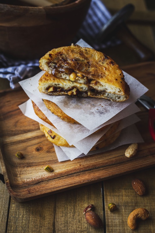 Hotteok sweet Korean pancake with brown sugar filling