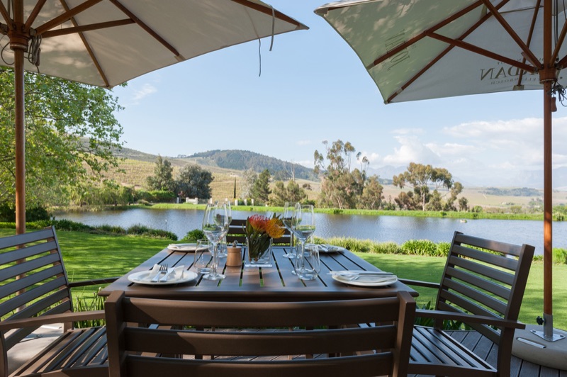 Jordan Wine Estate tasting room deck in Stellenbosch