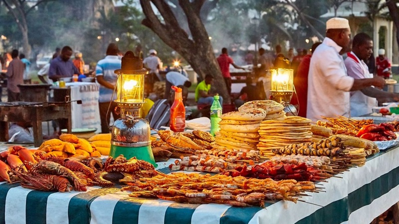 Zanzibar pizza being prepared at Forodhani Gardens night market