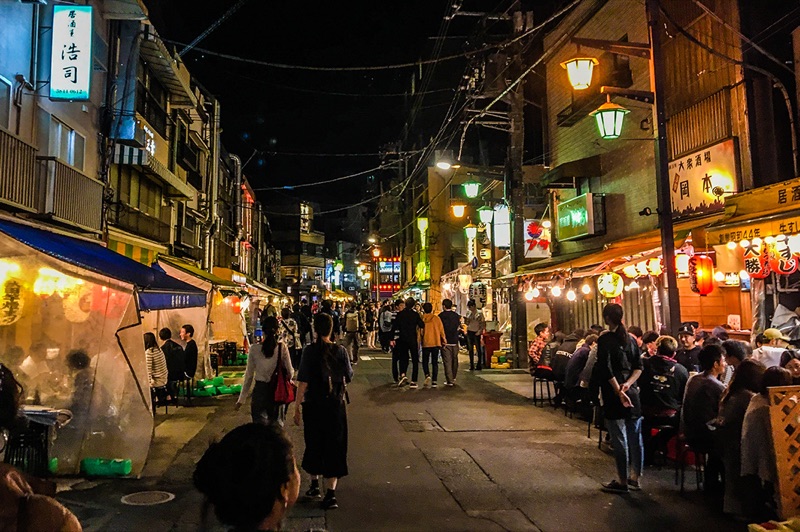 Hoppy Street izakaya alley in Asakusa at night