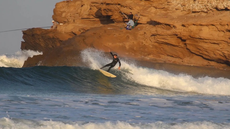 Devil's Rock surf break near Anchor Point, Taghazout Morocco