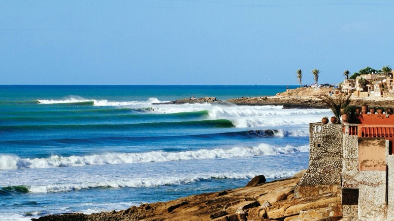 Hash Point surf break in Taghazout Village, Morocco