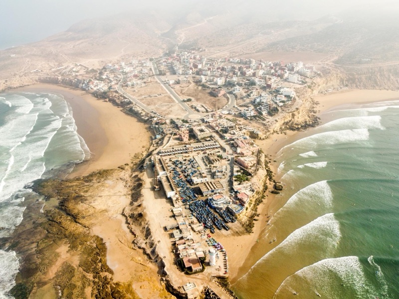 Imsouane Cathedral surf break, Morocco — long powerful right-hander