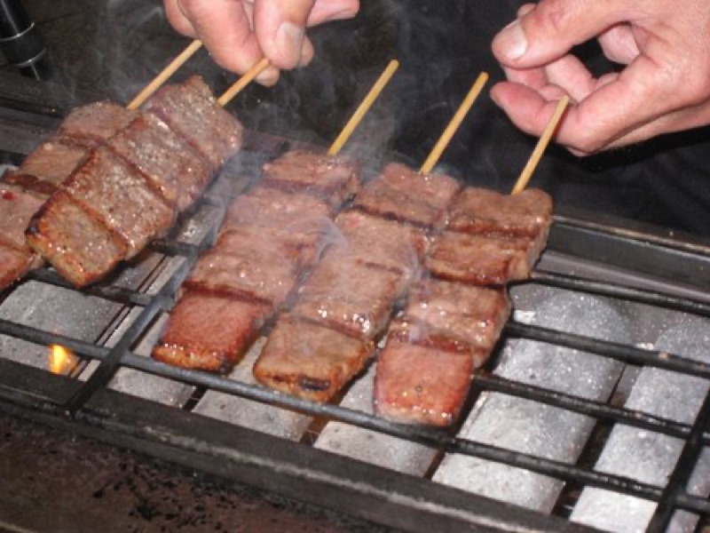 Hidagyu no Komori Hida beef skewers Takayama street food