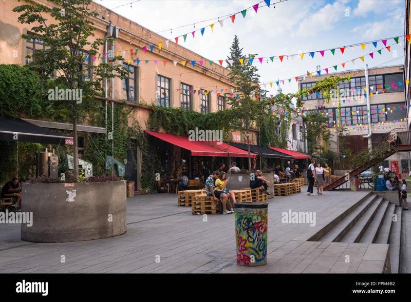 Fabrika courtyard bar and cultural center in Tbilisi