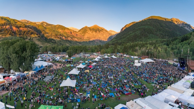 Telluride Bluegrass Festival in the natural cathedral setting