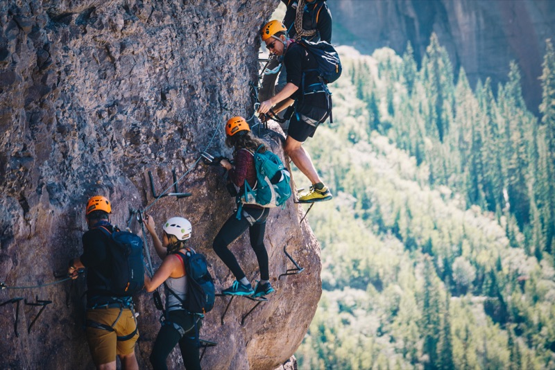 Via Ferrata climbing route above Telluride, Colorado