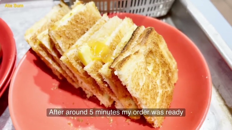 Choon Seng Coffee kaya toast at Amoy Street Food Centre