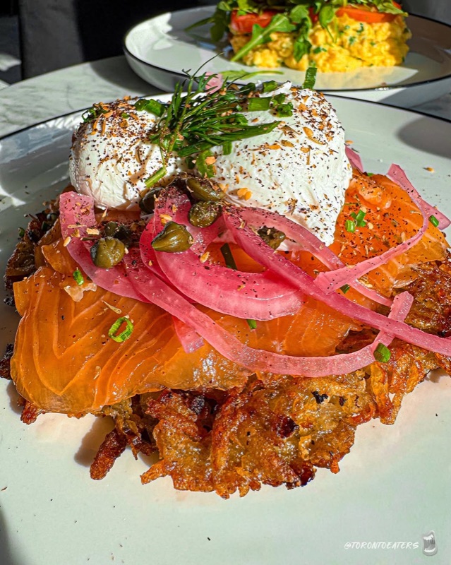 Lox and latkes at XO Bisous in Ossington, Toronto