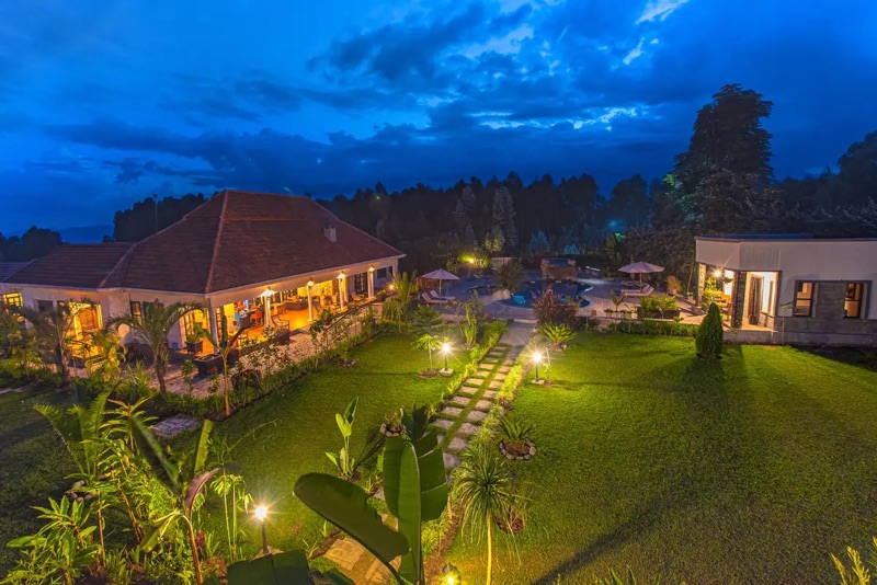 Five Volcanoes Boutique Hotel exterior, Kinigi Rwanda