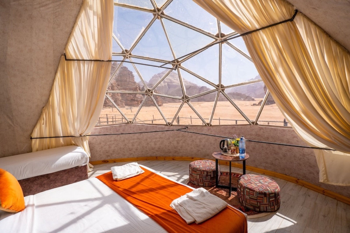 Aladdin Camp bubble tents in Wadi Rum desert