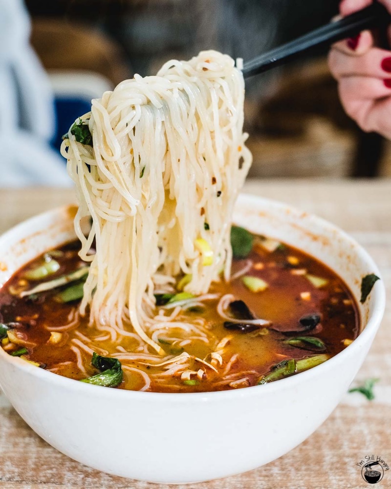 Mian La Zi in Xiaozhai — Mian La Zi, a popular local chain, specializes in fiery and flavorful noodles th