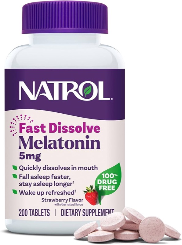 Natrol melatonin fast dissolve tablets for jet lag travel