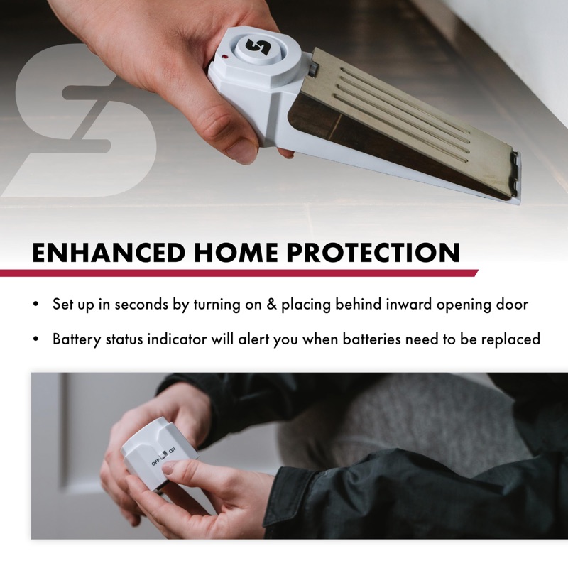 SABRE doorstop alarm for travel security