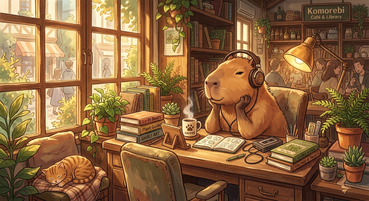 Nano Banana 2 lofi capybara #2 — ambitious café world-building scene with warm ambient lighting, rated 8.4/10