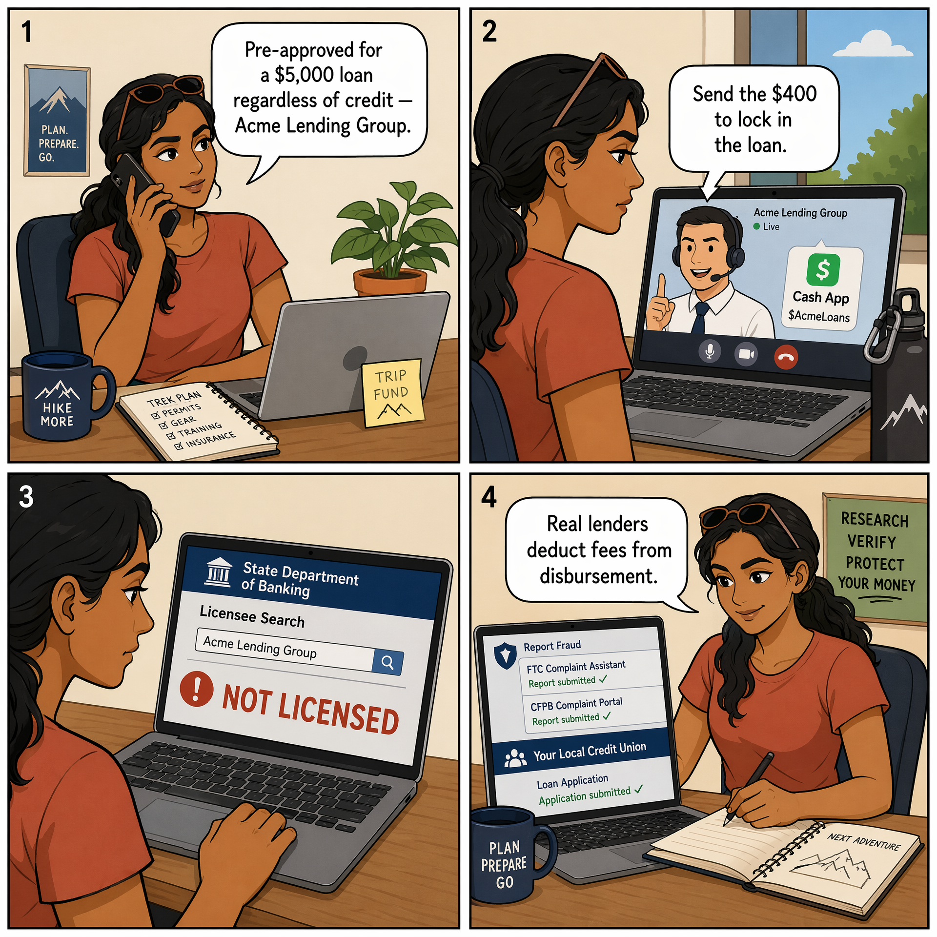 Bad-Credit 'Guaranteed Approval' Personal Loan — comic illustration