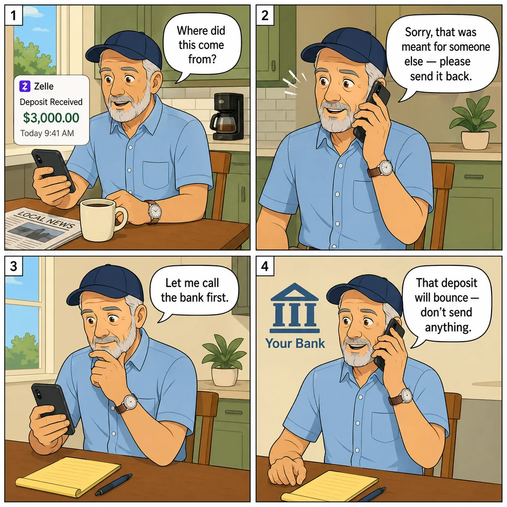 Reverse-Deposit 'Oops Send It Back' Trap — comic illustration