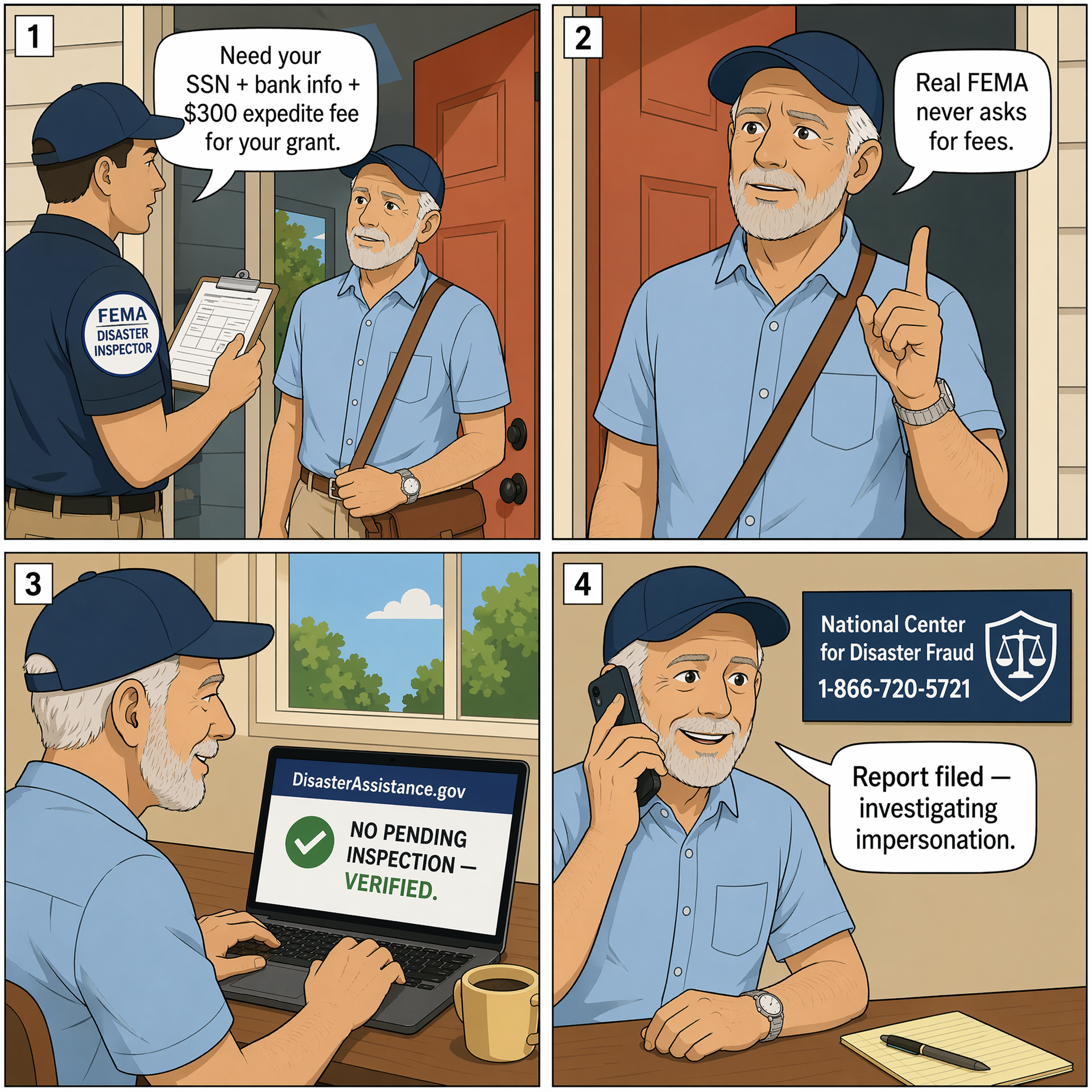 FEMA Impersonation — comic illustration