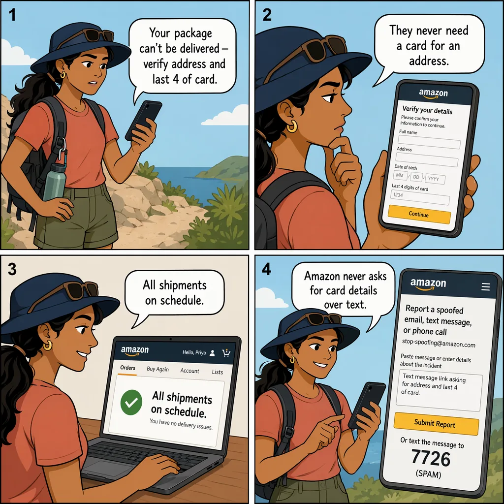 'Address Verification' Identity-Harvest Variant — comic illustration
