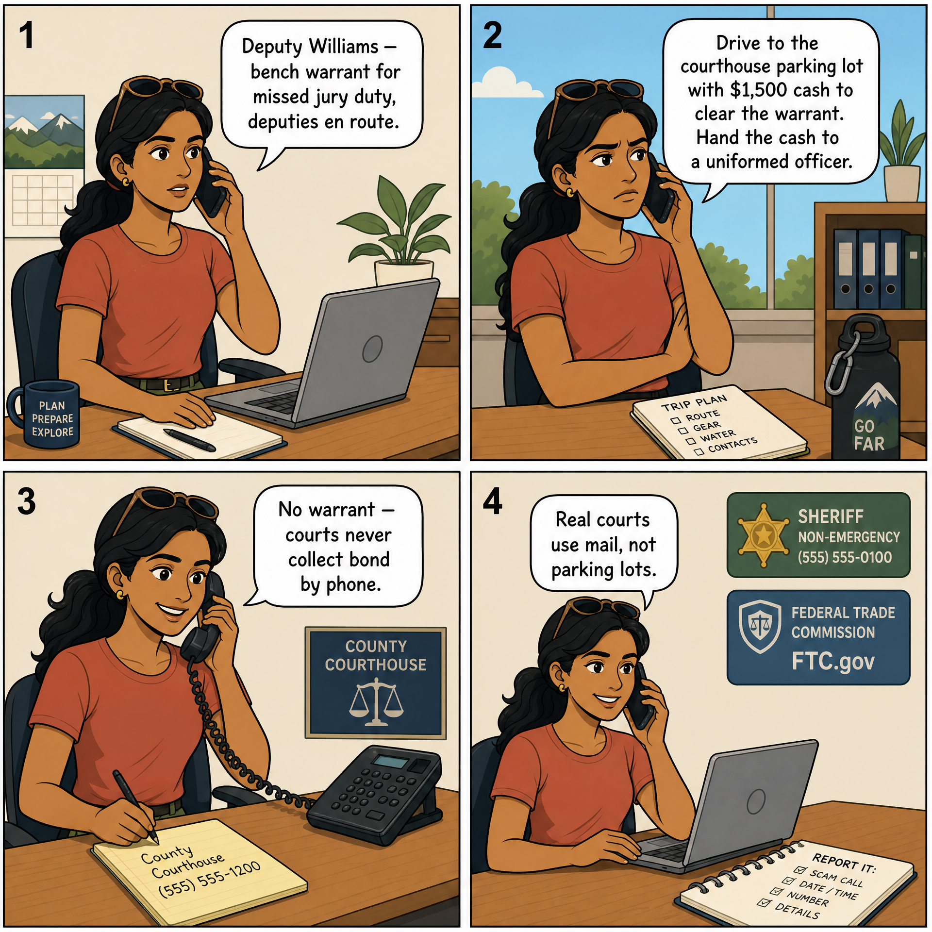 Sheriff / Court 'Missed Jury Duty' Bond Demand — comic illustration
